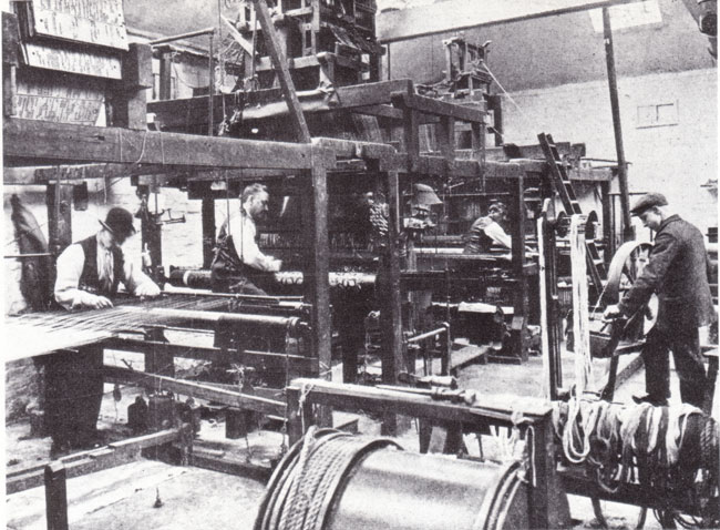 Le hangar de tissage de l'usine Morris & Co à Merton, qui a ouvert ses portes dans les années 1880