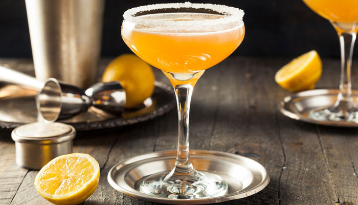 Image d’un verre de cocktail Sidecar original