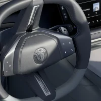 Le nouveau logo BMW Alpina prend place au centre du volant de ce concept. ©BMW Nouveau logo BMW Alpina placé au centre du volant du concept Vision Alpina.