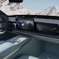 La BMW Vision Alpina introduit une dalle supplémentaire dédiée au passager avant droit. ©BMW Dalle supplémentaire dédiée au passager avant droit dans la BMW Vision Alpina.
